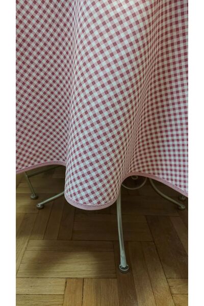 gonk Round, Plaid, Duck (Liquid Pusher, Stain Proof) Fabric, Tablecloth