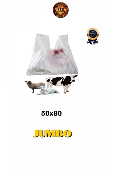 figanlar ambalaj 10 Pieces 50X80 Ultra Thick Odorless Meat Transport Bag (Carries 40-50 kg Jumbo Size Bag