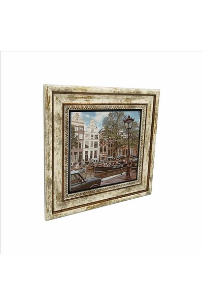 Sadrazam Amsterdam Visual Printed Natural Stone Painting (25 X 25 Krg-17)