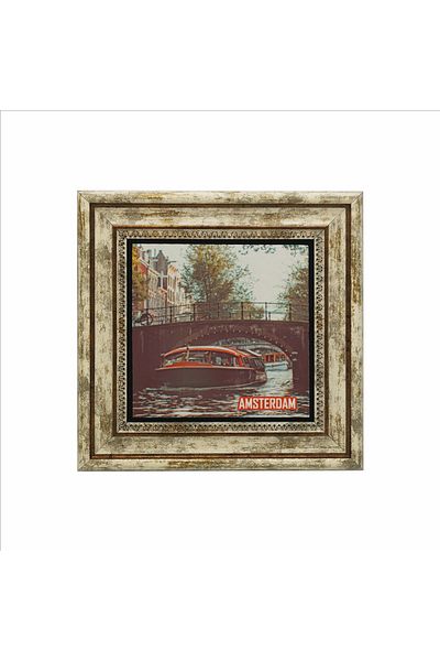 Sadrazam Amsterdam Visual Printed Natural Stone Painting (25 X 25 Krg-16)