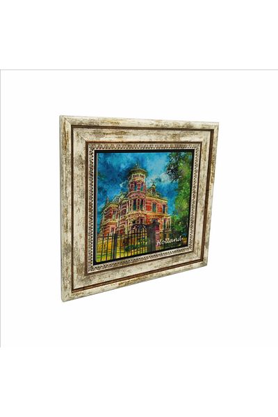 Sadrazam Natural Stone Painting with Dutch Visual Print (25 X 25 Krg-29)