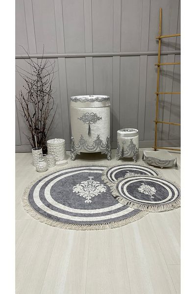 asra tasarım Laundry Basket, Bath Kit, Bath Mat, Mat
