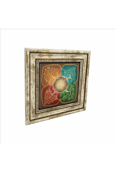 Sadrazam 4 Seasons Tree Printed Natural Stone Table (25 X 25 Krg-150)