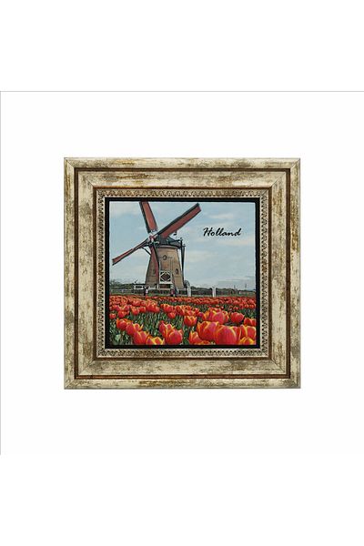 Sadrazam Natural Stone Painting with Dutch Visual Print (25 X 25 Krg-28)