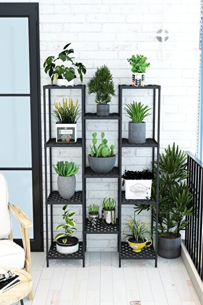 Mgr Office Raflı Moblen Çiçek Saksılık Rafı Standı Balkon Rafı Çok Amaçlı Sak...