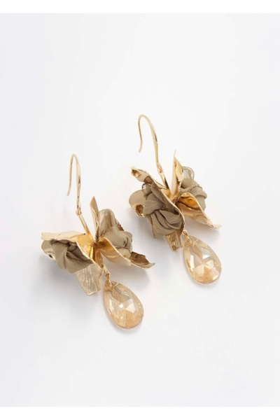 MODA Kararma Yapmayan Çelik Çiçek Taşlı Küpe – 3 Renk Seçeneği