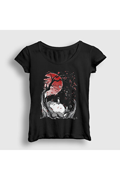 Presmono Ženske crne čizme My Neighbor Totoro Moon T-shirt 539353tt