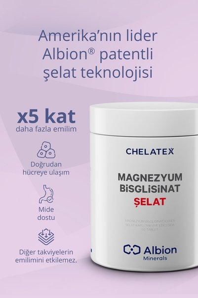 Chelatex Magnezyum Bisglisinat Şelat 60 Tablet