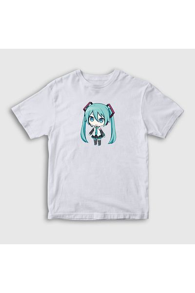 Presmono Unisex Παιδικό λευκό μπλουζάκι Anime Hatsune Miku Chibi 538121 ττ