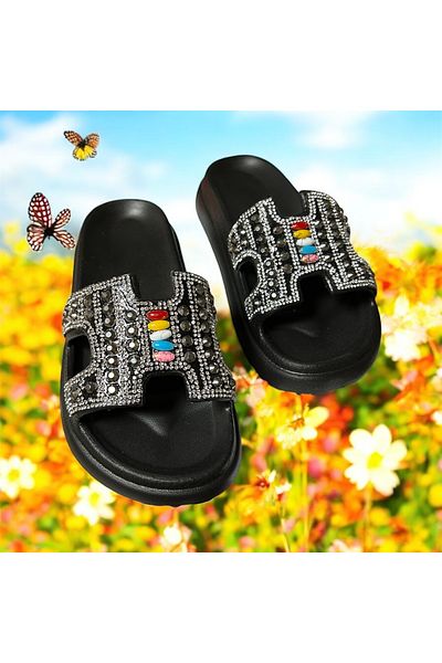 Lion Daily Use Ultra Light Eva Slippers with Stones for Beach Pool