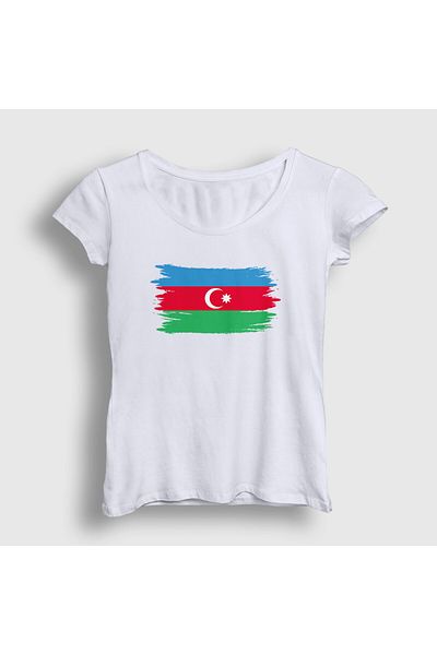 Presmono Γυναικείο μπλουζάκι με λευκή σημαία Αζερμπαϊτζάν Αζερμπαϊτζάν 536481 ττ
