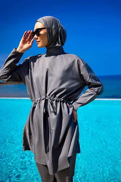 Riva Mera Smoked Full Covered Hijab Swimsuit Set A2502-4