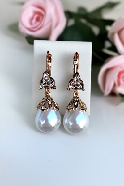 FAYRA ACCESSORIES Kristal Taşlı İnci Küpe