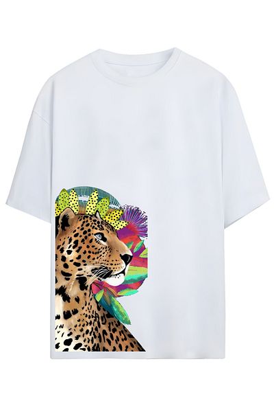 MAGORS Alarmă de tendință! Tricou oversize unisex din bumbac cu design leopard
