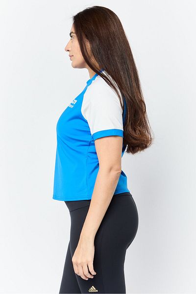 adidas Women Sportswear Fit Short Sleeve Outdoor Top, Blue