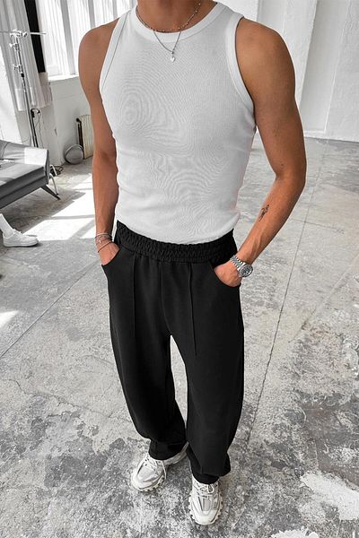 HAFKAGİYİM White Cozy Basic Tank Top Lycra Premium Thin Ribbed Undershirt