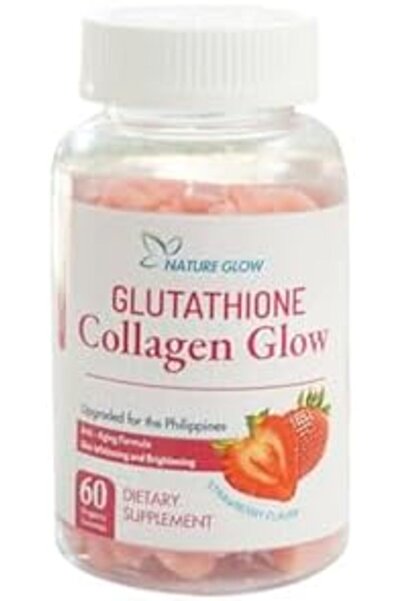 GLUTA MAXX حلوى ناتشر جلو جلوتاثيون كولاجين جلو 60 قطعة من الحلوى النباتية.