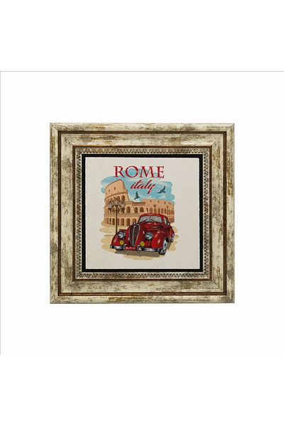 Sadrazam Roman Visual Printed Natural Stone Painting (25 X 25 Krg-45)
