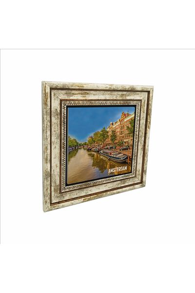 Sadrazam Amsterdam Visual Printed Natural Stone Painting (25 X 25 Krg-15)