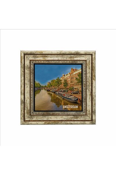 Sadrazam Amsterdam Visual Printed Natural Stone Painting (25 X 25 Krg-15)
