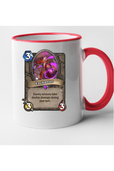OEM Cana cu mâner roșu personalizat HearthStone - Enchanter, INOVATIX®. 330 ml