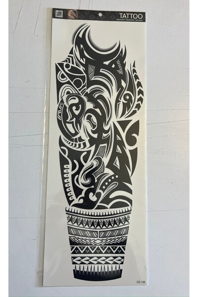 Airbrush Tattoo Aslan Tribal 1 Hafta kalıcı 4 Adet Birden Tam Kol Bacak Kaplama 46 cm Geçici Dövme Seti