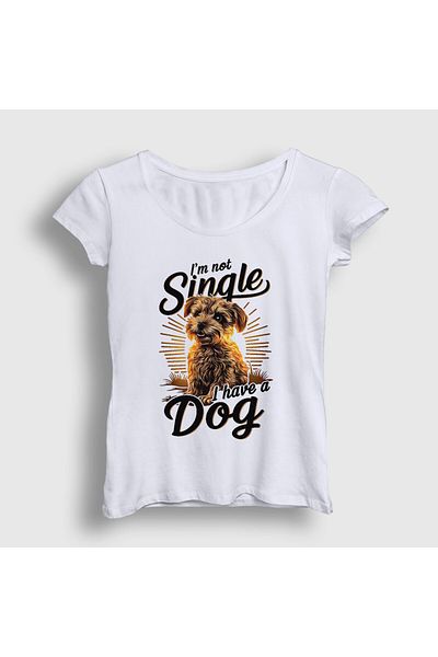 Presmono Tricou cadou pentru câine Yorkshire Terrier alb pentru femei 540441 tt