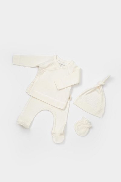 Magu Unisex Baby Organic Cotton Ribbed 4-Piece Hospital Discharge Set
