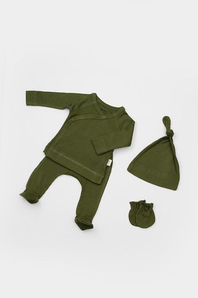Magu Unisex Baby Organic Cotton Ribbed 4-Piece Hospital Discharge Set