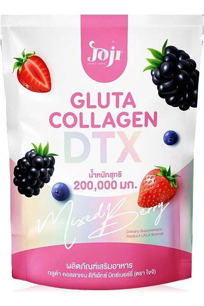 Jojoe Kairvi Joji Gluta Collagen DTX Mixed Berry – 200,000mg – Skin Glow Support Supplement Drink –