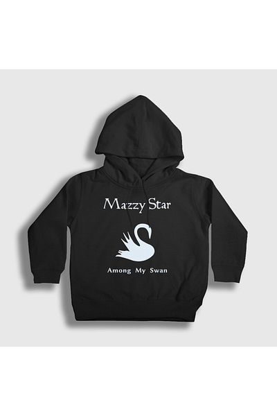 Presmono Унисекс детски черен суитшърт с качулка Among My Swan Mazzy Star 536110tt