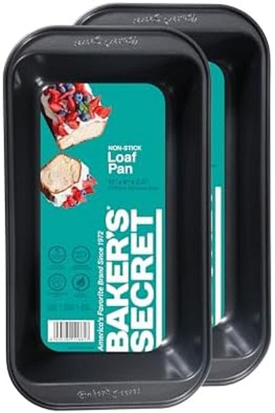 ALMUFARREJ 2pcs Loaf Pan for Baking Bread, Nonstick Carbon Steel Rectangular Pan 11" x 6", Premi