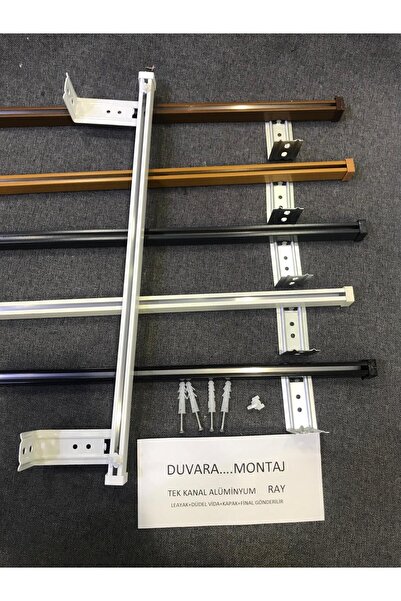 özdeğer home Duvara Montaj 150 Cm Tek Kanallı Alüminyum Perde Rayı Tekli Korniş