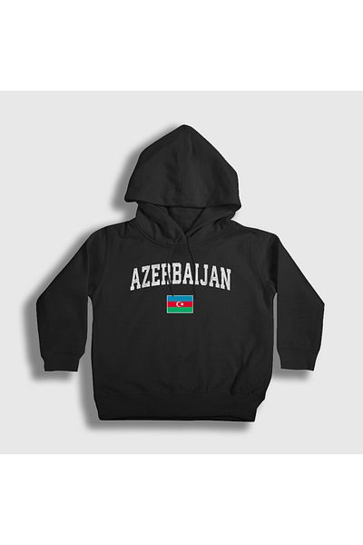 Presmono Унисекс детски суитшърт с качулка Black Flag V2 Azerbaijan Azerbaijan 536609tt