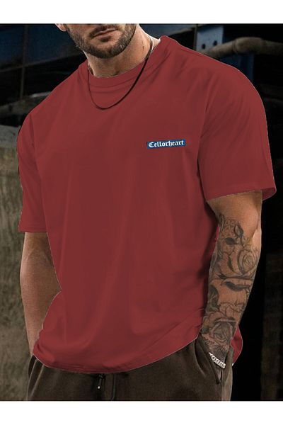 CAST COLLECTİON Men's Red Cellorheart Oversize Tshirt