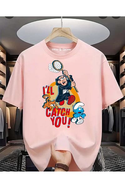 New Shine Μπλουζάκι με στάμπα Στρουμφ Gargamel μεγάλου μεγέθους