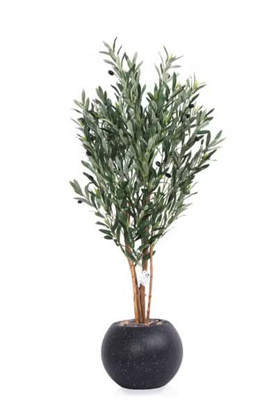 co arma Artificial olive tree with plastic stand, 120 cm high