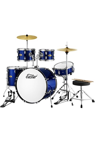 Eastar EDS-480MBE 22" 5-Parça Akustik Davul (Metallic Blue)