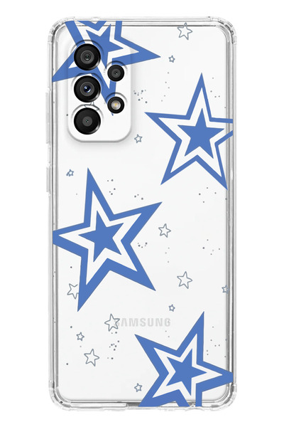 moonset Samsung Galaxy A13 Uyumlu Yıldız Tasarımlı Baskılı Şeffaf Telefon Kılıfı
