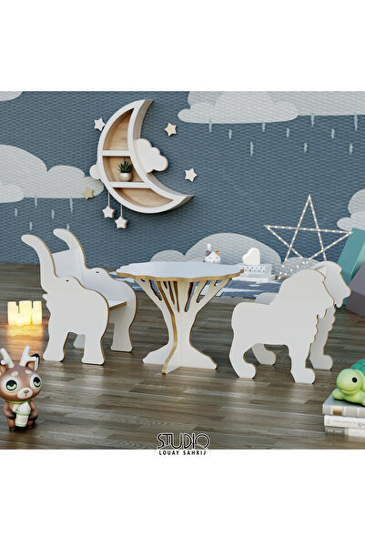 Home 2-7 yaş Çocuk Masası Oyun Masası Aktivite Masası Çalışma Masası 2 Sandal...