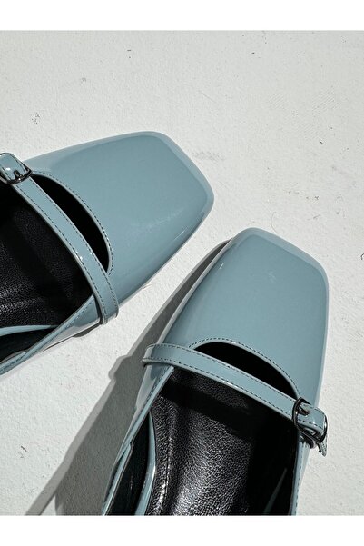 Eataly Shoes Fran Bebe Blue Curea din piele lacuita cu toc mini