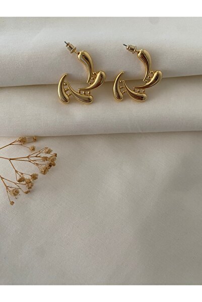 VELMORIA ÇELİK S.STEEL KARARMAZ ALTIN KAPLAMA TASARIM KÜPE