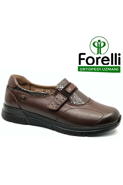 Forelli Tulıp Hakiki Deri Ortopedik Comfort Kadın Casual Ayakkabı KAHVERENGİ