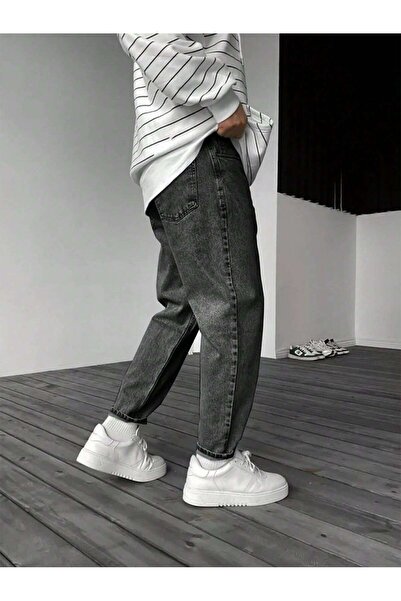 Cuqq Denim Erkek Boyfriend Fit Denım Antrasit Jean Kot Pantolon