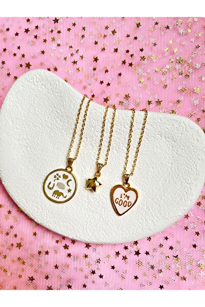 Alexis Carrel Women's Luck Necklace Mine Detailed Triple Combination Necklace