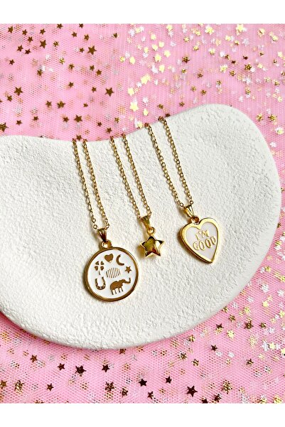 Alexis Carrel Women's Luck Necklace Mine Detailed Triple Combination Necklace