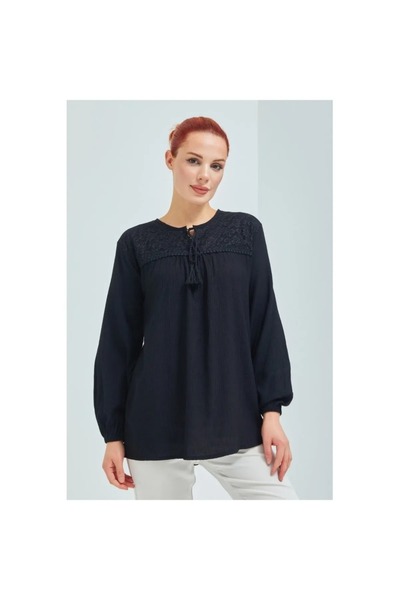 Nacar Kadın yaka detaylı şile bezi anne bluz