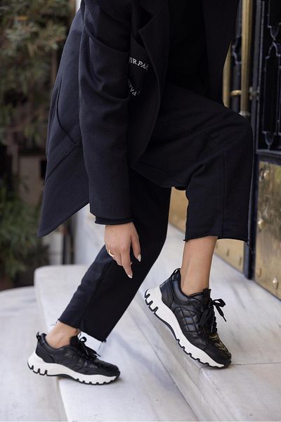 Eataly Shoes 192 Sport pentru femei negru matlasat