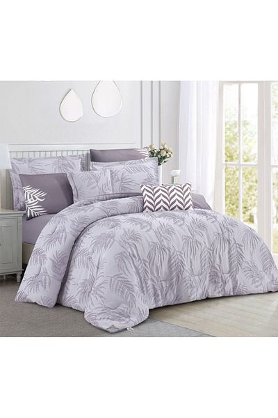 Levore Livori comforter set, made of durable and soft fabric, with a modern and distinctive pattern that satisfies all tastes, 8 pieces, king size