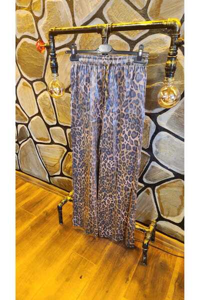 Özge Butik Leopar Desenli Pantolon